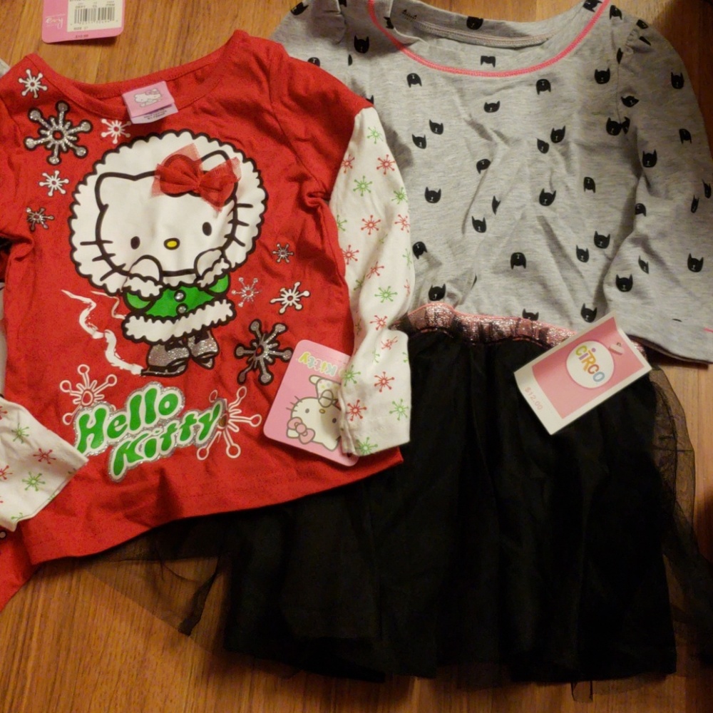 Cat tutu dress & hello kitty holiday t-shirt